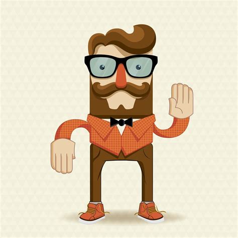 Hipster Character Illustration With Hipster Elements Character