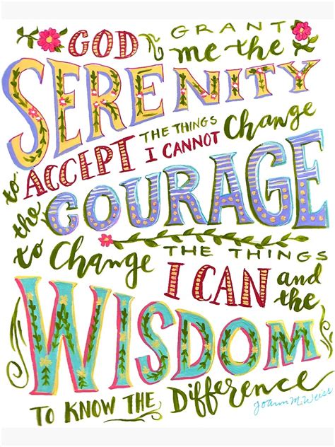 Serenity Prayer Hand Lettered Premium Matte Vertical Poster Sold By