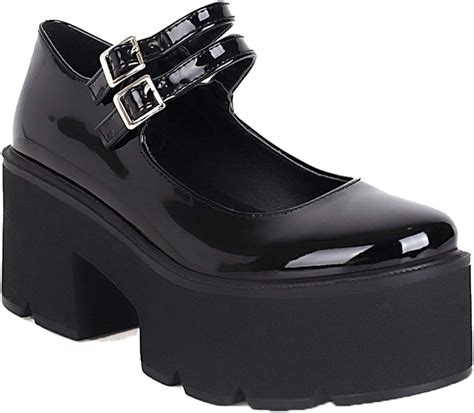 women mary jane summer retro comfortable patent leather platform shoes british style round toe