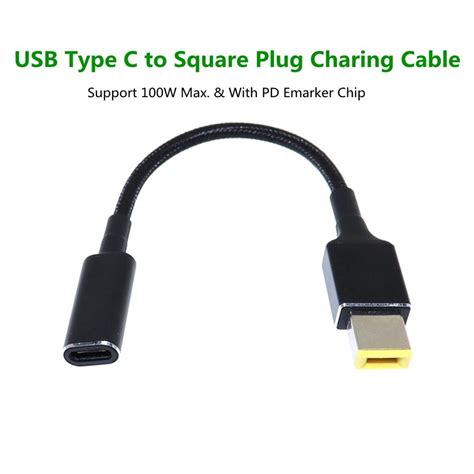 100w Usb Type C Female To Square Plug Converter Usb C Fast Charging
