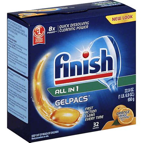 Finish All In 1 Automatic Dishwasher Detergent Orange Scent Gelpacs