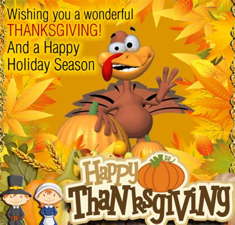 A Wonderful Thanksgiving Ecard Free Turkey Fun Ecards Greeting Cards