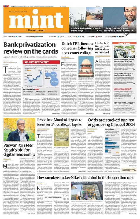 Mint Mumbai October 23 2023 Newspaper Get Your Digital Subscription