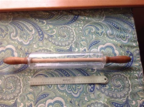 Vintage Glass Rolling Pin Etsy Rolling Pin Glass Wooden Handles