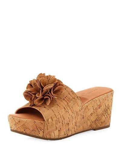 Gentle Souls Forella Cork Wedge Platform Sandals In Beige Modesens