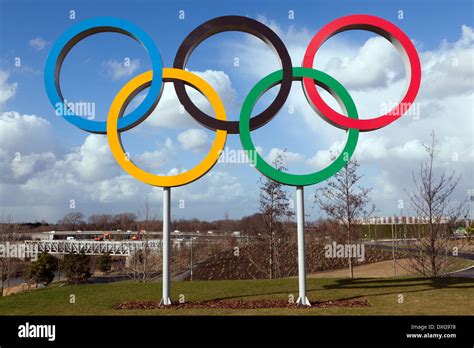 The Symbol Of The Olympic Games Five Interlocking Rings Colored Blue