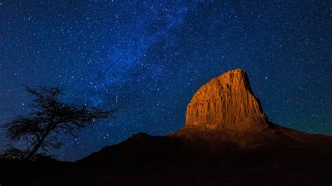 Africa Algeria Desert Hoggar Mountains Milky Way Mountain Sahara Sky