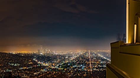 Download Wallpapers Lights Los Angeles City Usa Panorama Megapolis