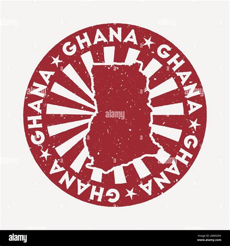 Ghana Stamp Travel Red Rubber Stamp With The Map Of Country Vector