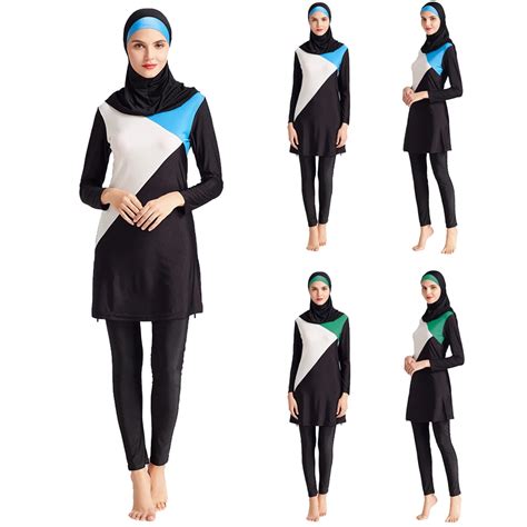 Muslim Women Hijab Swimwear Burkini Islamic Full Cover Swimsuit Modest Beachwear Plus Size Arab