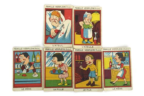 The game proceeds in this manner until all the. Vintage Happy Families Cards. 7 Families Card Game. 1930s ...