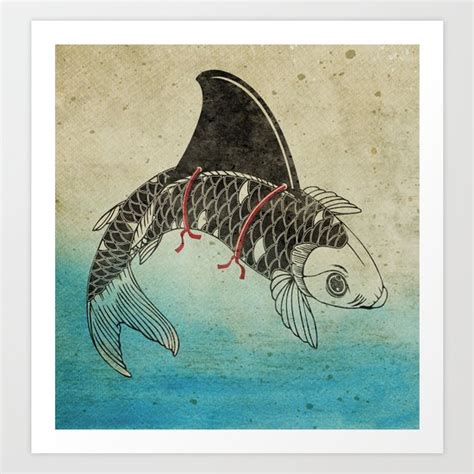 Koi Shark Fin Art Print By Vin Zzep Society6
