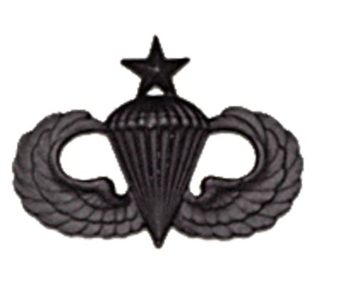 Army Badge Senior Parachute Black Metal Northern Safari Army Navy