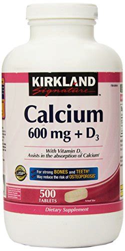 The combination of calcium with vitamin d (vitamin d(3) colecalciferol) forms the basis of preventive and therapeutic regimens for osteoporosis. Kirkland Signature Calcium, 600 mg+D3, 500-Count Tablets ...