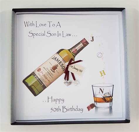 Personalised 50th Birthday Card Son In Law Whiskey Husband Etsy Uk