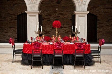 Red Wedding Red And Black Table Decor 2061319 Weddbook