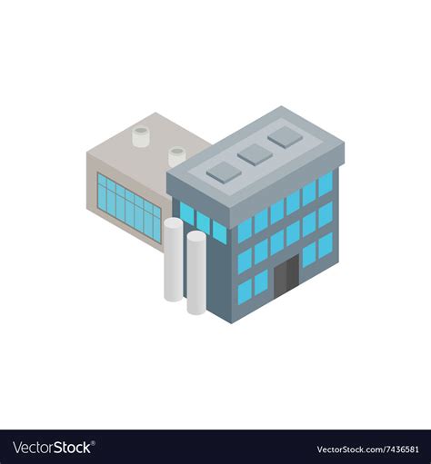 Factory Isometric 3d Icon Royalty Free Vector Image
