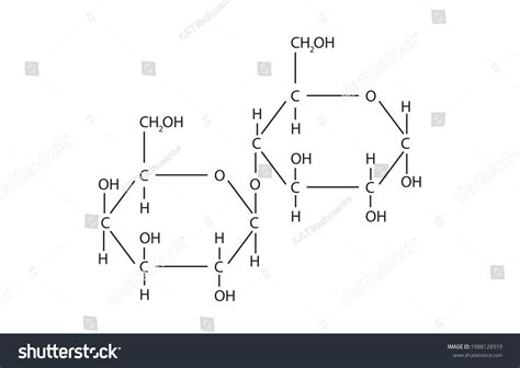 Chemical Structure Lactose Molecule Disaccharide That Stock Vector