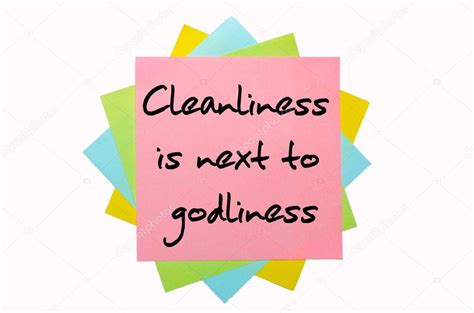 Proverb Cleanliness Is Next To Godliness Written On Bunch Of S Stock Photo Vepar