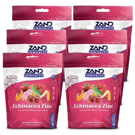 Zand Immunity Cherry Echinacea Zinc Herbalozenge Throat Drops No Corn Syrup Or Cane Sugar 6