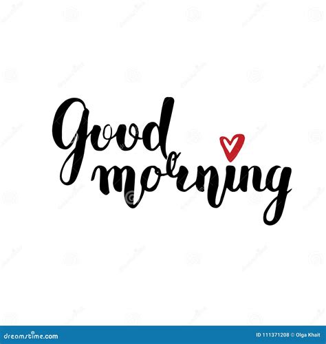 Vector Lettering With A Good Morning Black Text On White Background