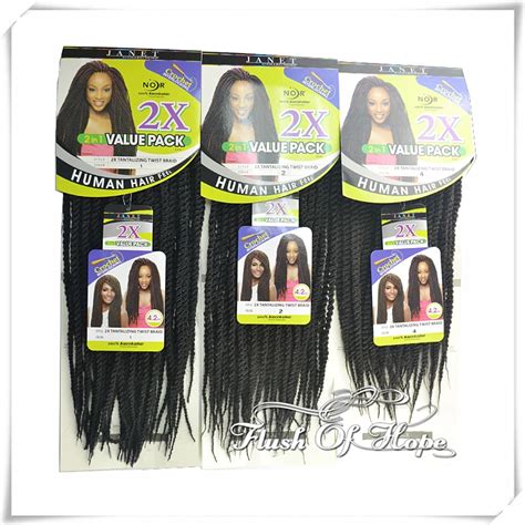 2 In 1 Janet 2x Tantalizing Afro Kinky Twist Crochet Marley Braid Synthetic Hair Bulk Extension