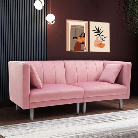 Blush Pink Sofa Bed Baci Living Room