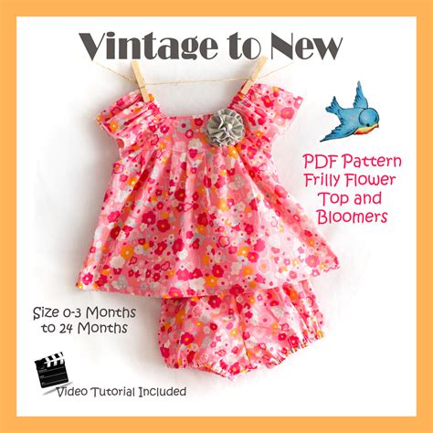 On that page you will find our collection of free sewing patterns for women kids and men. PDF Sewing Pattern Frilly Flower Top and Bloomers 0-3 Months