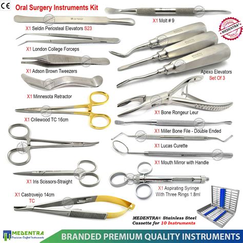 Dental Oral Surgery Instruments Kit With Free Holding Instruments