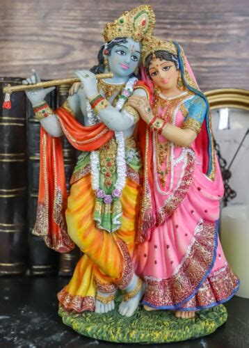 Vedische Radha Und Krishna Statue Avatar Von Vishnu Shakti Gottes