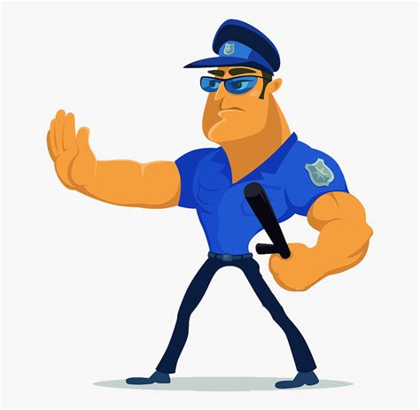 Police Officer Guard Illustration Traffic Patrol Process Security