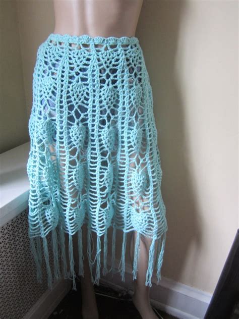Crochet Fringe Skirt Crochet Maxi Skirtboho By Elegantcrochets