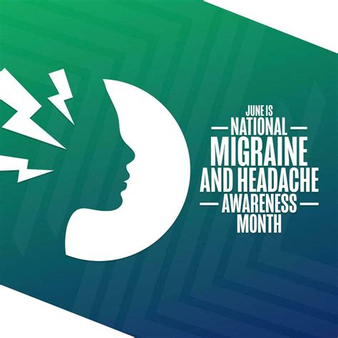 June Is National Migraine And Headache Awareness Month Holiday Concept