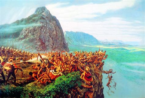 Battle Of Oahu In Hawaii Between King Kamehameha I And Maui Forces