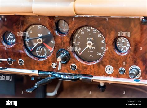Vintage Car Interior With Retro Dashboard Stock Photo Alamy