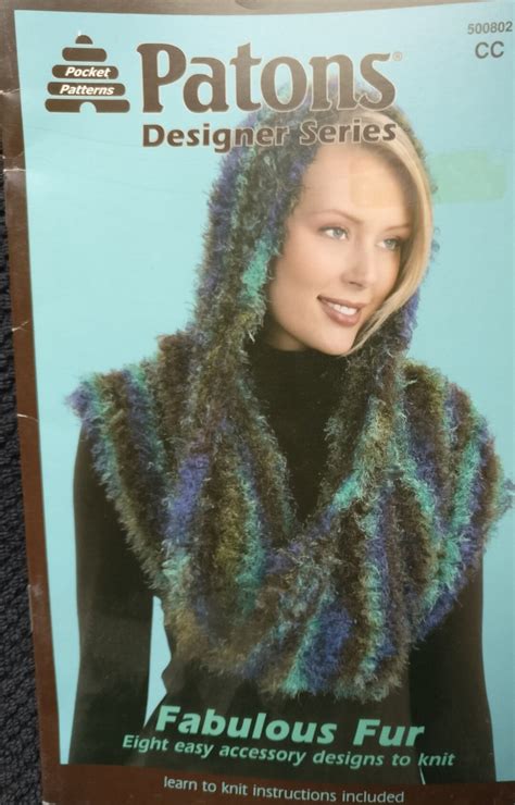 patons designer series fabulous faux fur knitting pattern etsy
