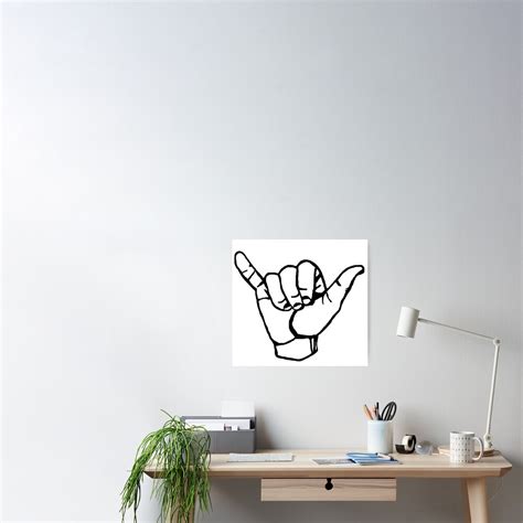 Hang Loose Hand Poster For Sale By Miavegliante Redbubble