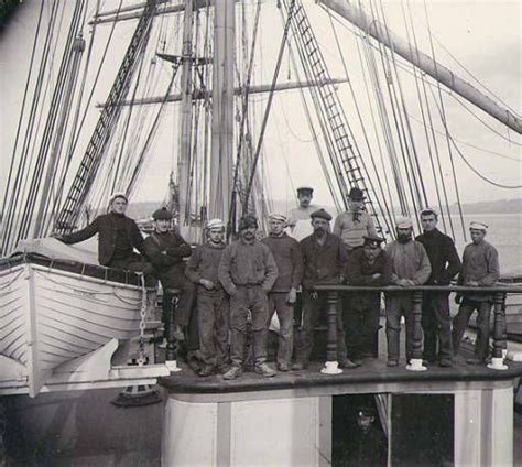 Crew Standing On The Wheelhouse Of The Three Masted German Ship