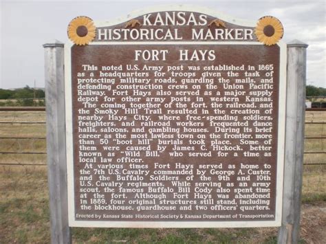 The Historical Marker For Fort Hays In Kansas