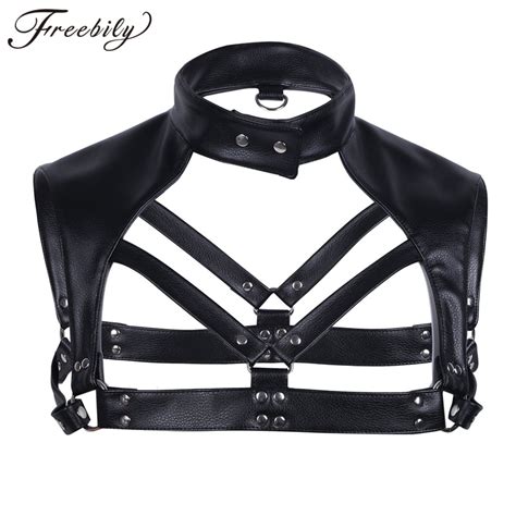Mens Sexy Lingerie Adjustable Body Chest Harness Costume Faux Leather