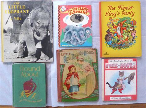 Lot Group Of Six Antique Vintage Children Books