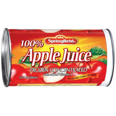 Springfield Apple Juice 100 Frozen Concentrated 12 Oz