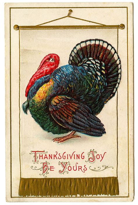 vintage thanksgiving clip art colorful turkey