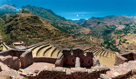 Pisac Ruins In The Amazing Sacred Valley Of The Incas Stock Photo