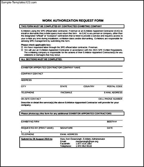 Contains samples and test tools for windows image acquisition (wia). Work Authorization Request Form - Sample Templates - Sample Templates