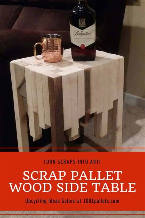It's no longer basic but beautiful, full of grainy movement, texture and pattern. Stunning Scrap Pallet Wood Side Table • 1001 Pallets