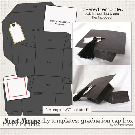 Diy Templates Graduation Cap Box By Heather Roselli Diy Paper