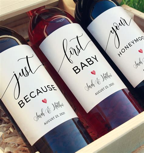 Milestones Wine Labels Wedding Gift First Anniversary Bridal Shower