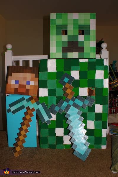 Minecraft Steve And Creeper Diy Costumes Unique Diy Costumes Photo 23