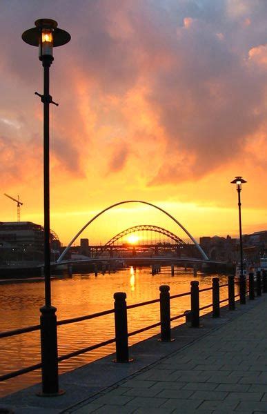 Sunset Over The Tyne Newcastle Newcastle Upon Tyne England And Scotland